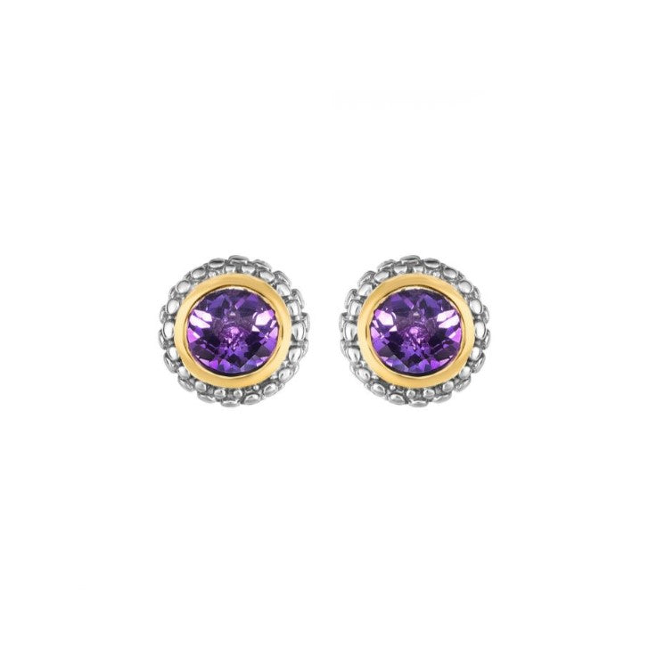 Phillip Gavriel Collection Sterling Silver & 18K Gold Amethyst Earrings