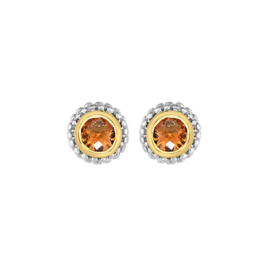 Phillip Gavriel Collection Sterling Silver & 18K Gold Citrine Earrings