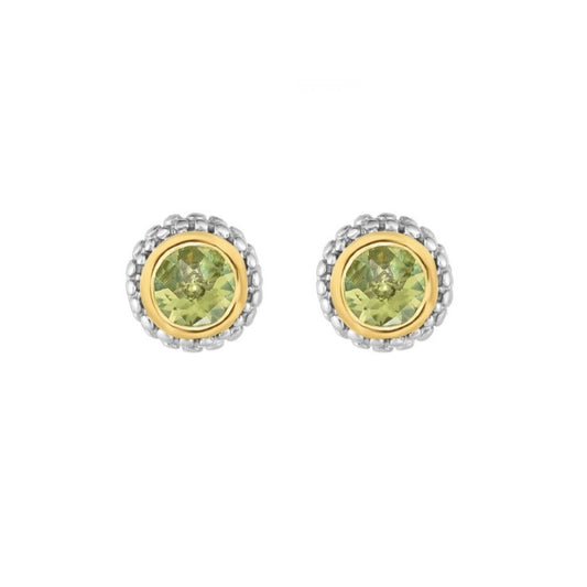 Phillip Gavriel Collection Sterling Silver & 18K Gold Peridot Earrings