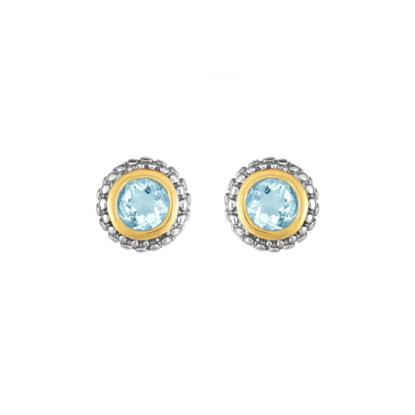Phillip Gavriel Collection Sterling Silver & 18K Gold Aquamarine Earrings