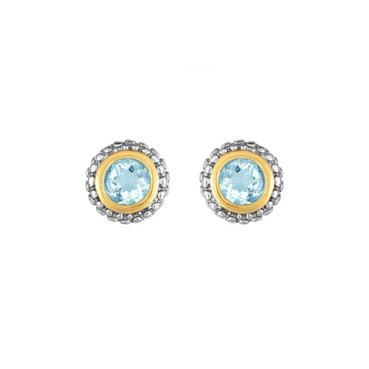 Phillip Gavriel Collection Sterling Silver & 18K Gold Aquamarine Earrings
