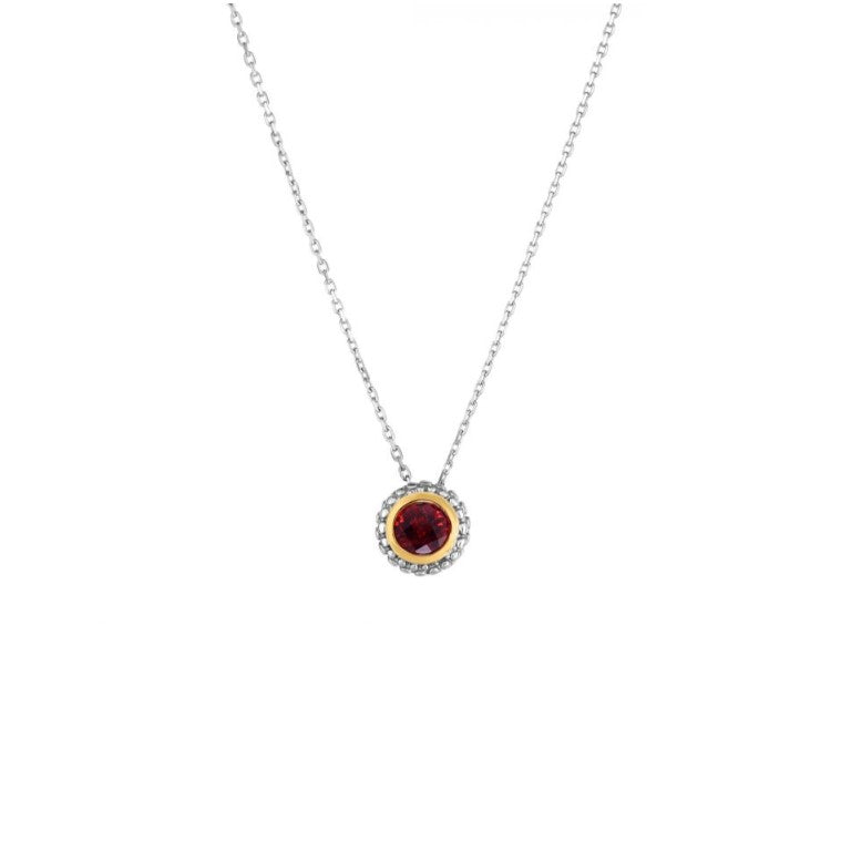 Phillip Gavriel Collection Sterling Silver & 18K Gold Garnet Pendant