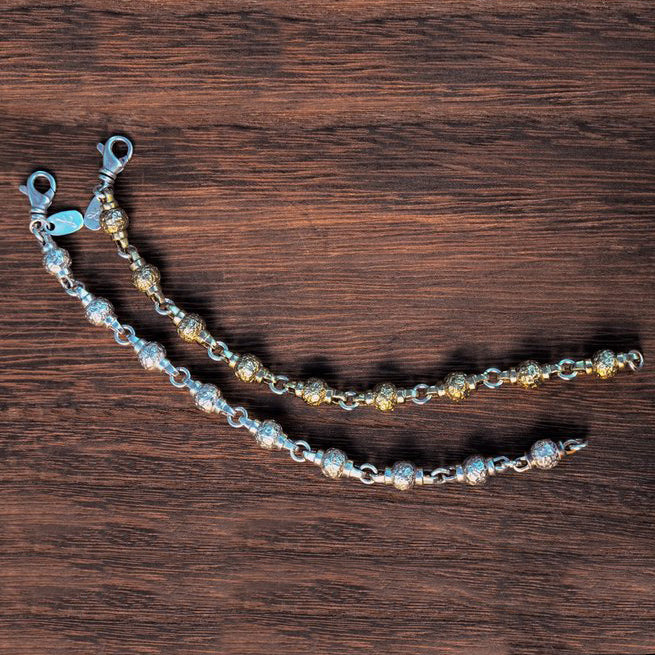 Tim & Mabel Sterling & Bronze Textured Ball Bracelet