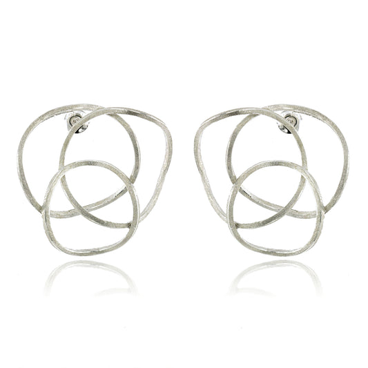Mysterium Collection Intertwined Sterling Oval Earrings