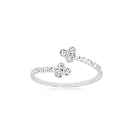 14K White Gold Petite Open Diamond Ring