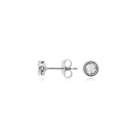 14K White Gold Diamond Earrings