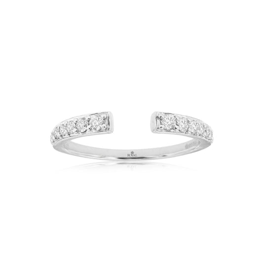 14K White Gold Petite Open Diamond Ring