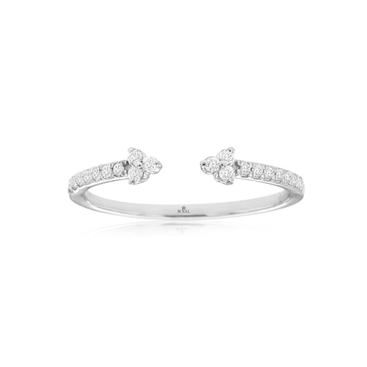 14K White Gold Petite Open Diamond Ring