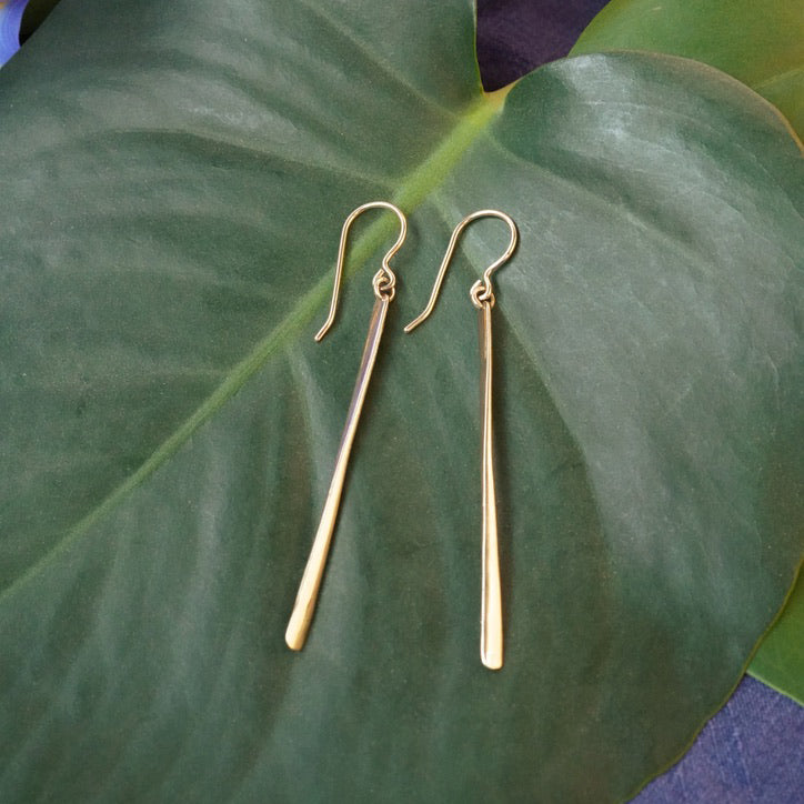 Tim & Mabel 14K Gold Blades of Grass Earrings