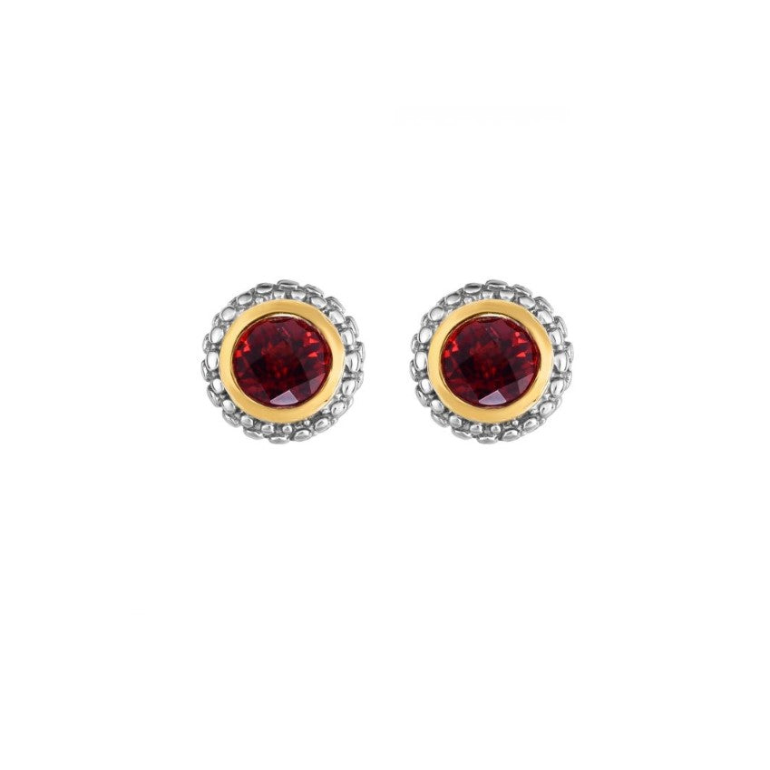 Phillip Gavriel Collection Sterling Silver & 18K Gold Garnet Earrings