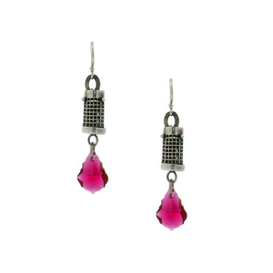 Molly McNamara Collection Red Swarovski Cage Earrings