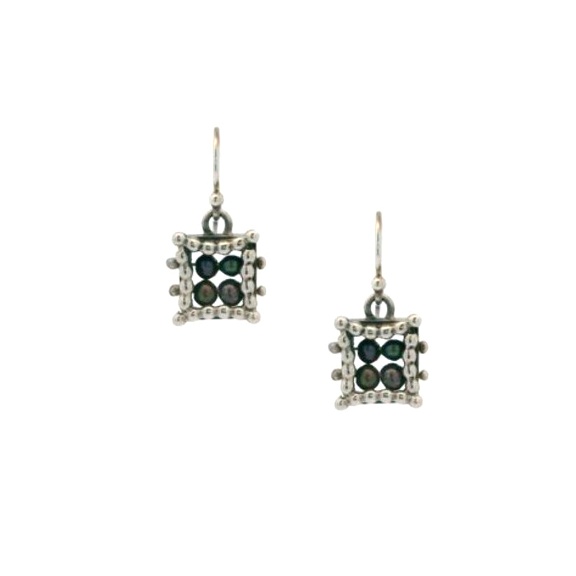 Molly McNamara Collection Black Pearl Tapestry Earrings