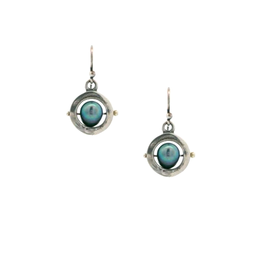 Molly McNamara Collection Black Pearl Saturn Earrings