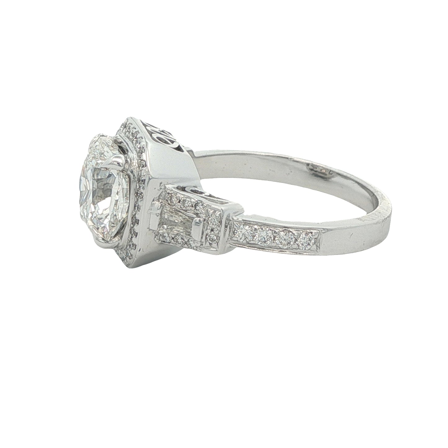18K 2.38ct Lab-Created Cushion Cut Diamond Engagement Ring
