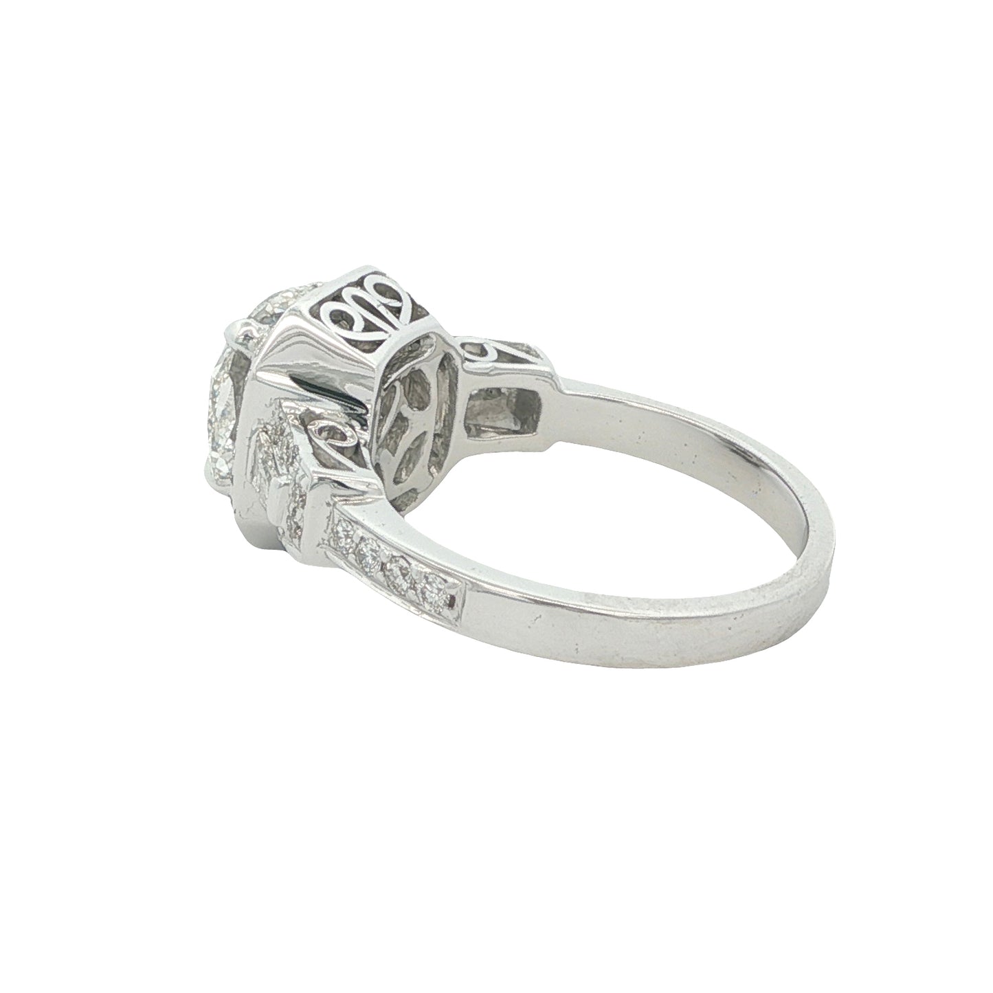 18K 2.38ct Lab-Created Cushion Cut Diamond Engagement Ring