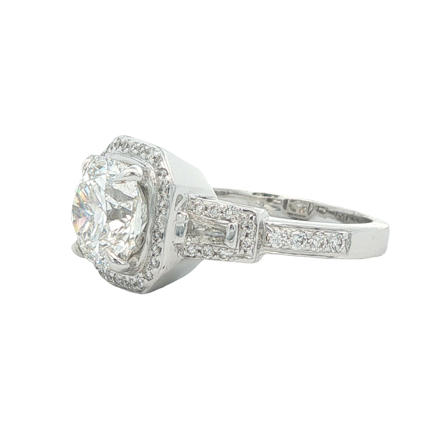 18K 2.38ct Lab-Created Cushion Cut Diamond Engagement Ring