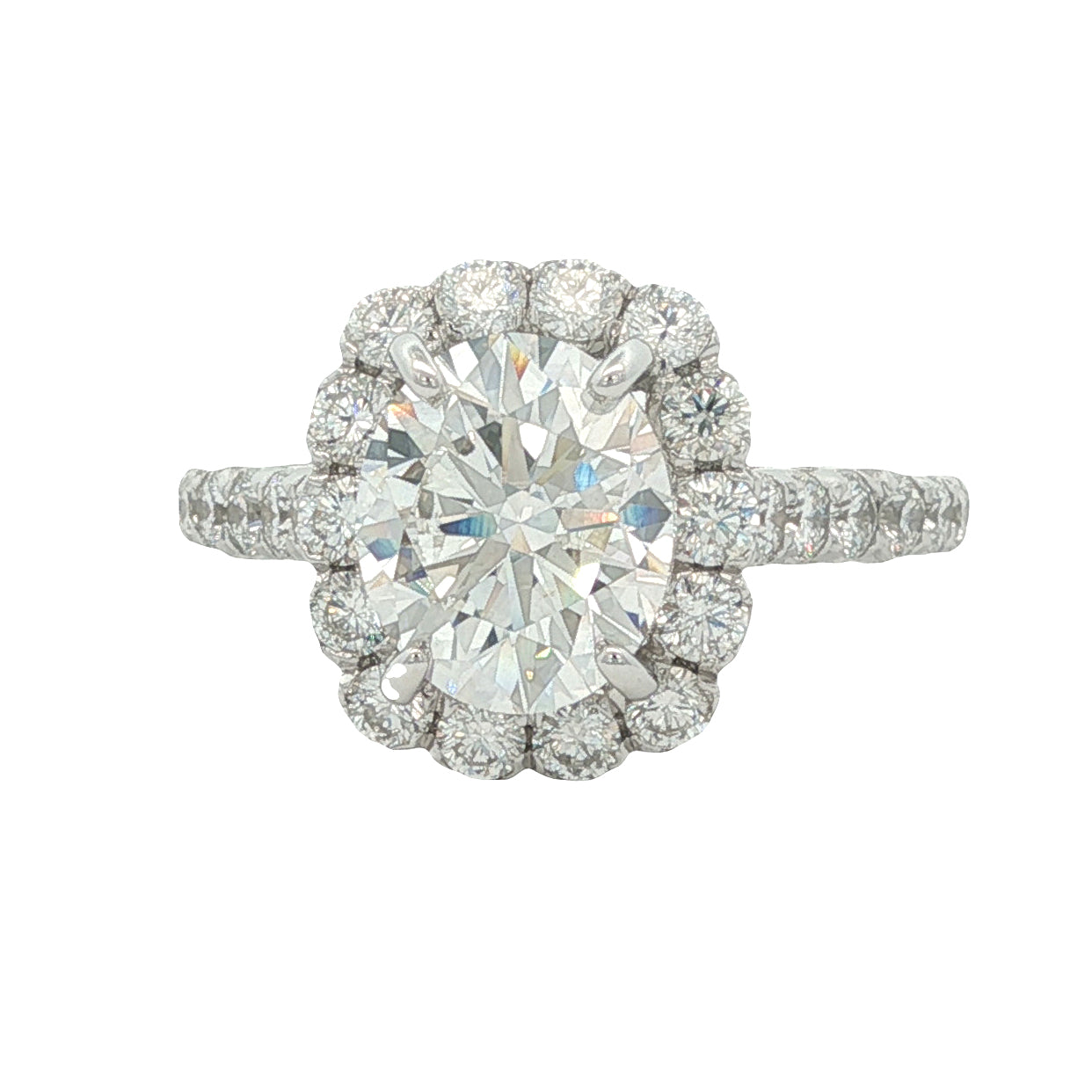 18K 2.41ct Lab-Created Oval Diamond Engagement Ring