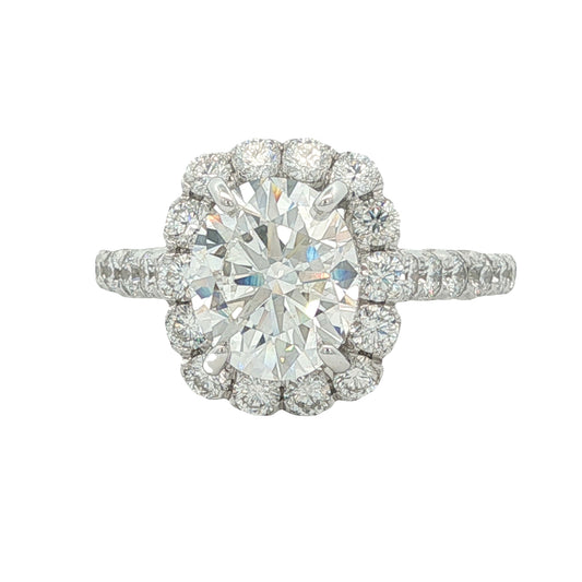 18K 2.41ct Lab-Created Oval Diamond Engagement Ring