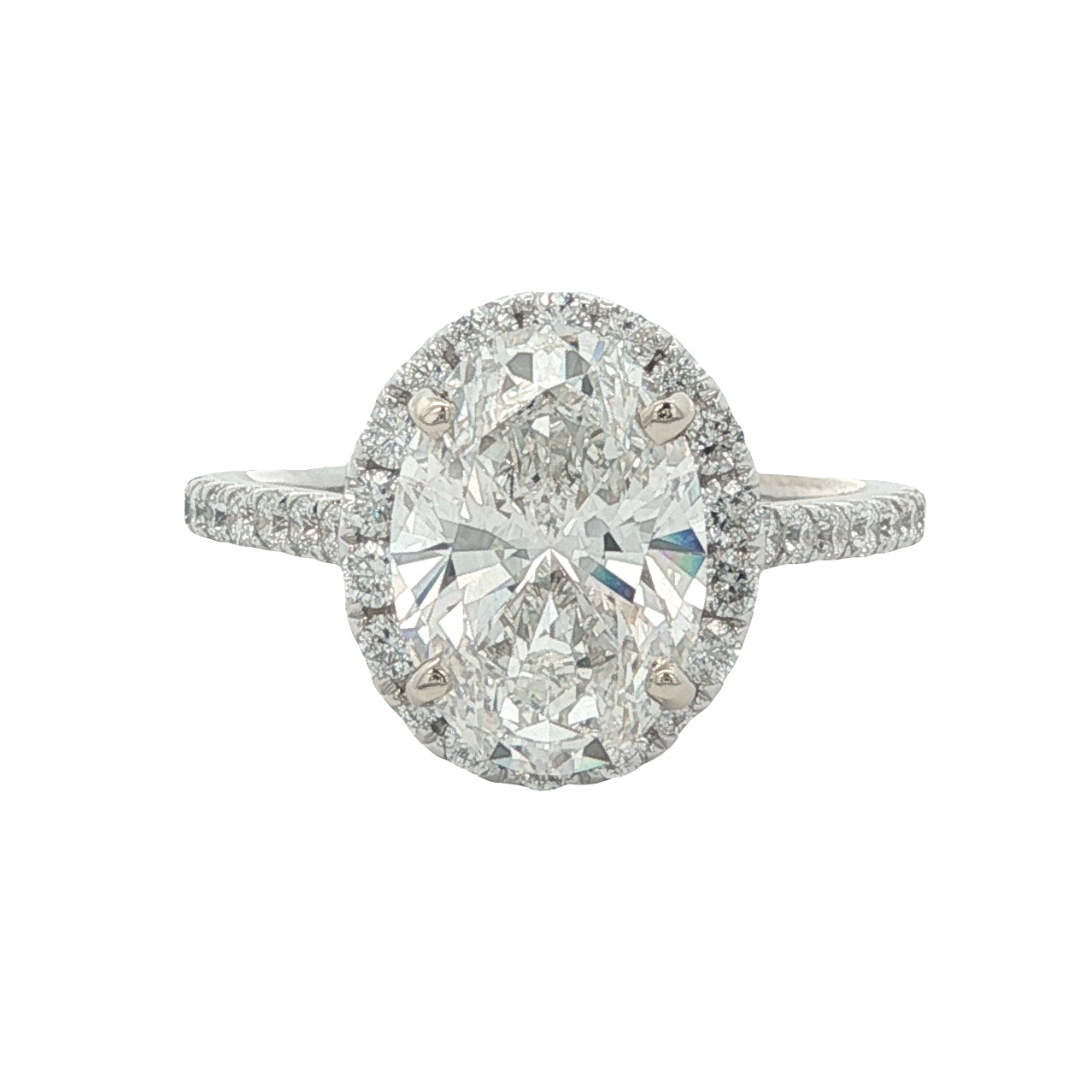 18K 2.45ct Lab-Created Oval Diamond Engagement Ring