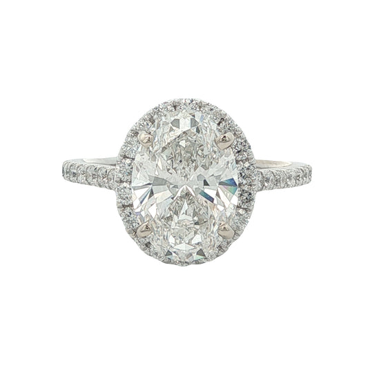 18K 2.45ct Lab-Created Oval Diamond Engagement Ring