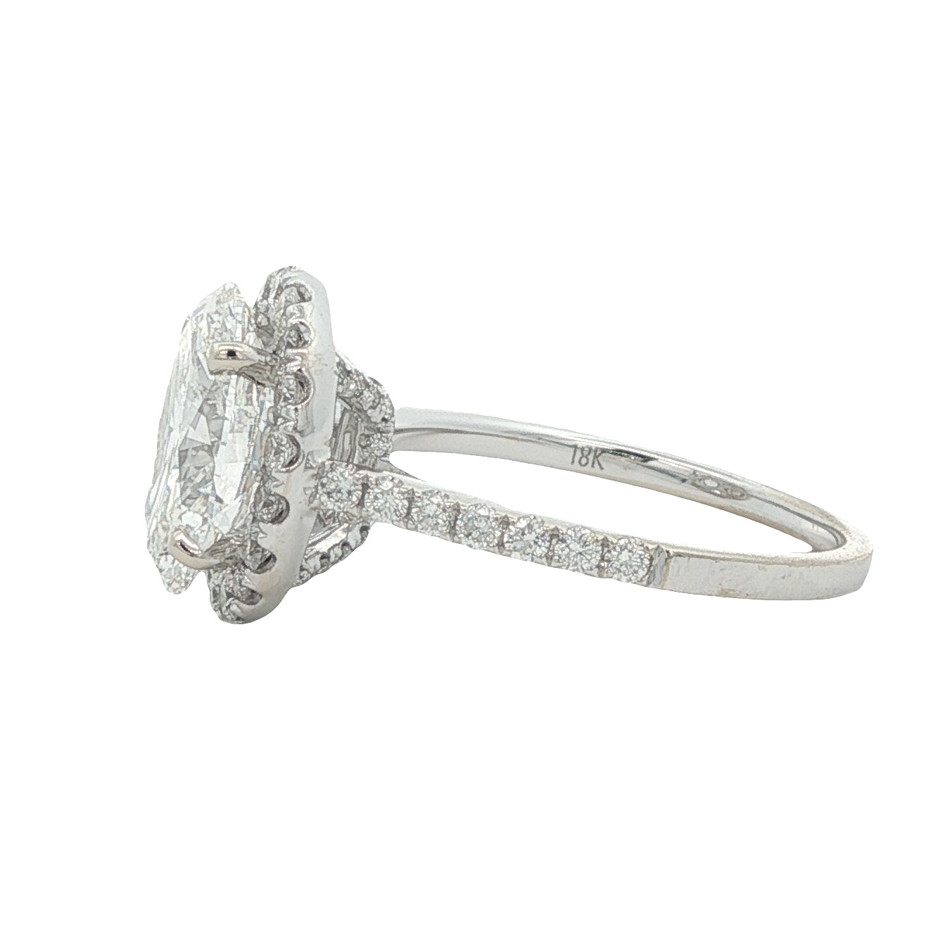 18K 2.45ct Lab-Created Oval Diamond Engagement Ring