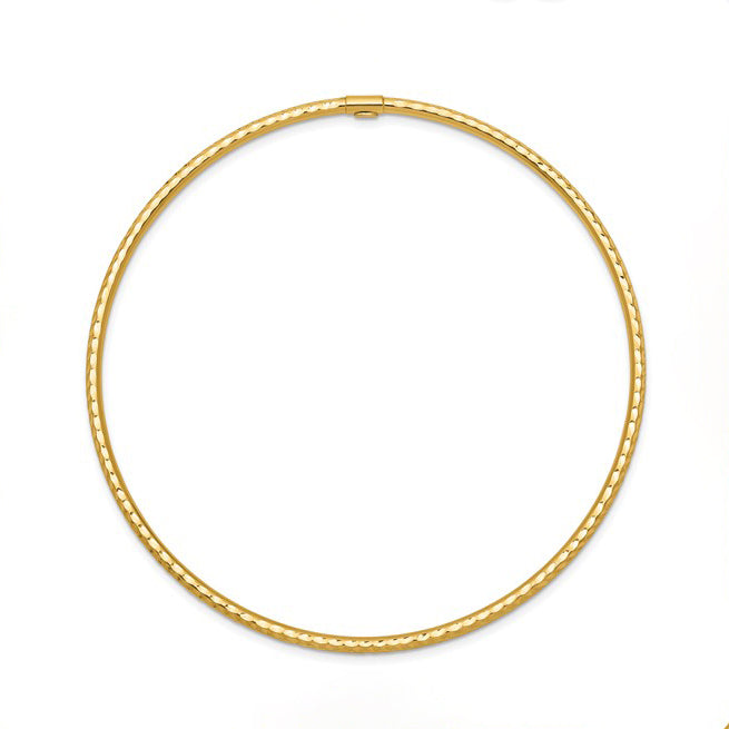 10K Yellow Gold Diamond Cut Bangle