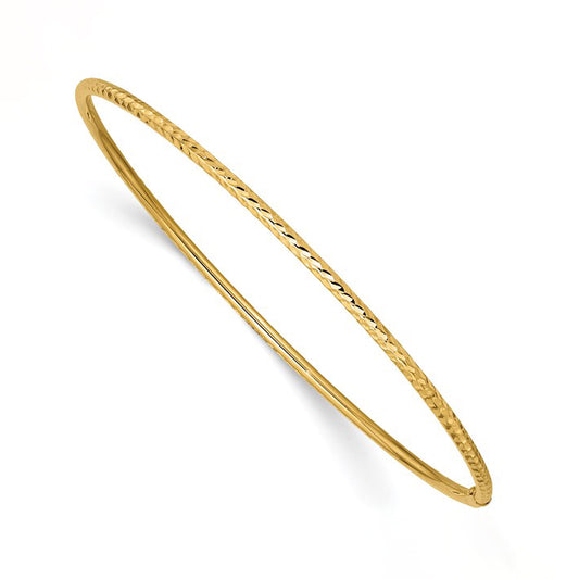 10K Yellow Gold Diamond Cut Bangle