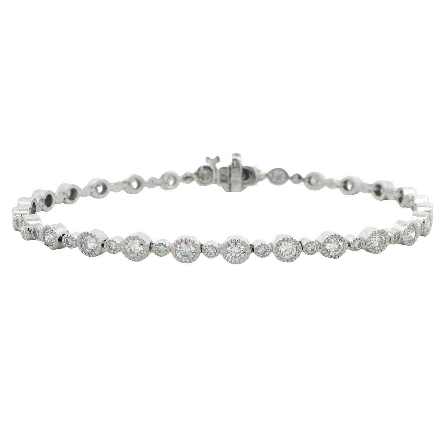 14K White Gold 3.10CT Diamond Bracelet