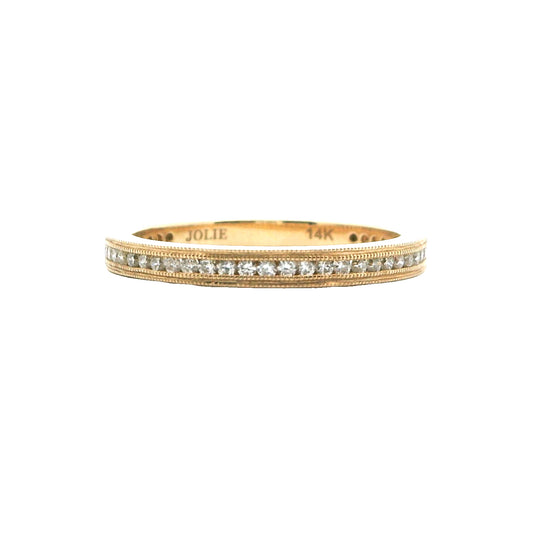 14k Yellow Gold Diamond Stackable Band