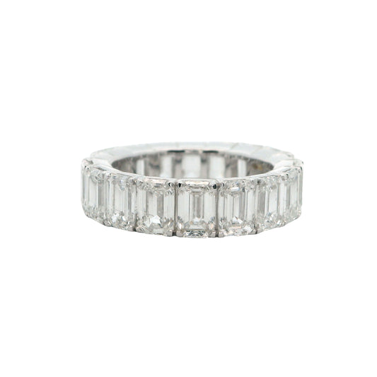 18K 7.56CT Emerald Cut Lab-Created Diamond Eternity Band