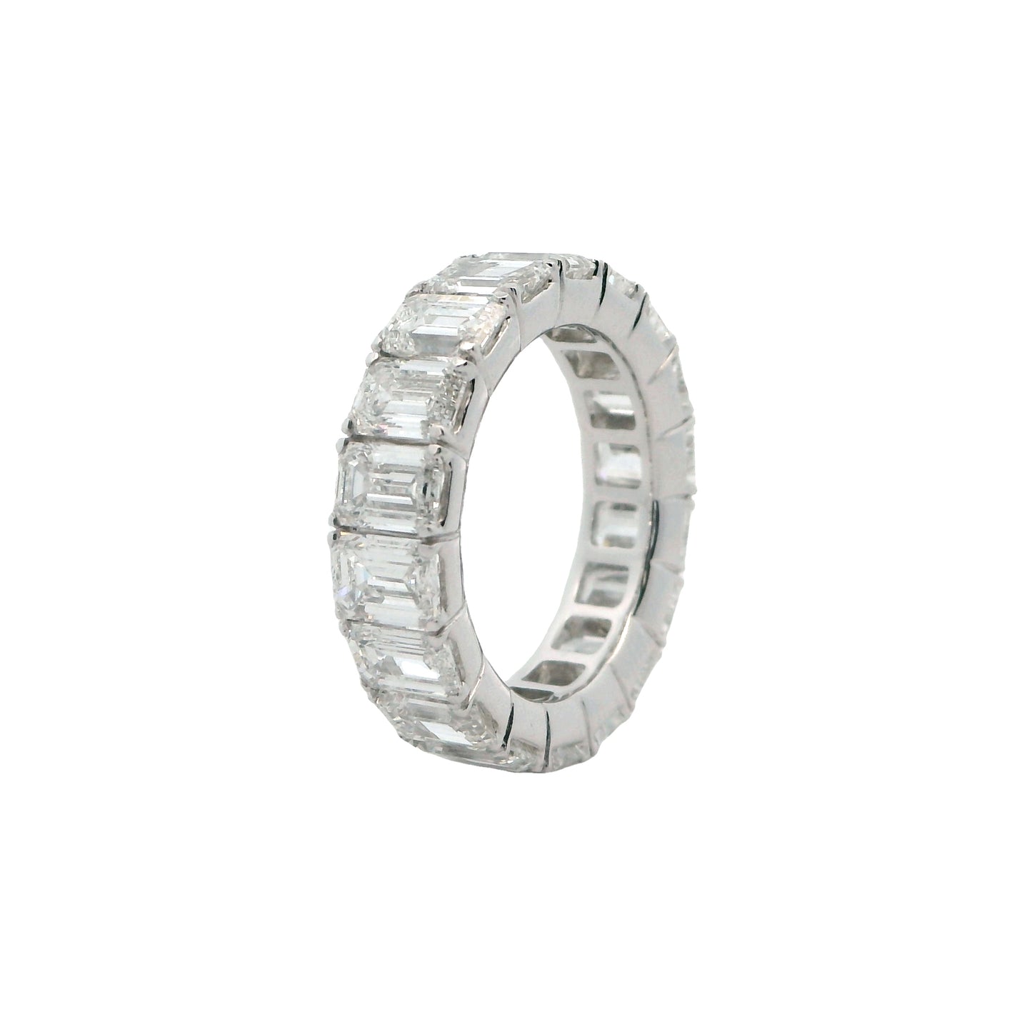 18K 7.56CT Emerald Cut Lab-Created Diamond Eternity Band