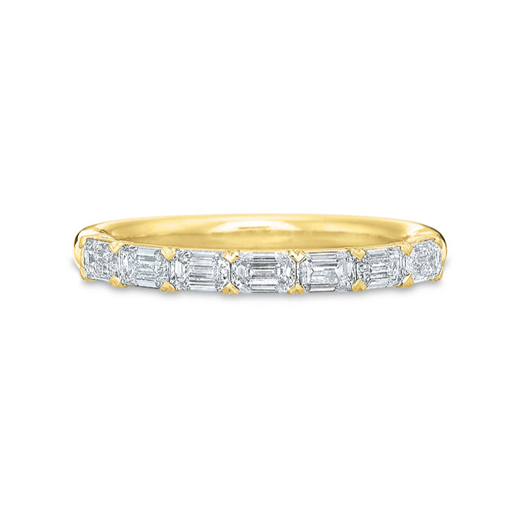 14K Yellow Gold Emerald Cut Diamond Band