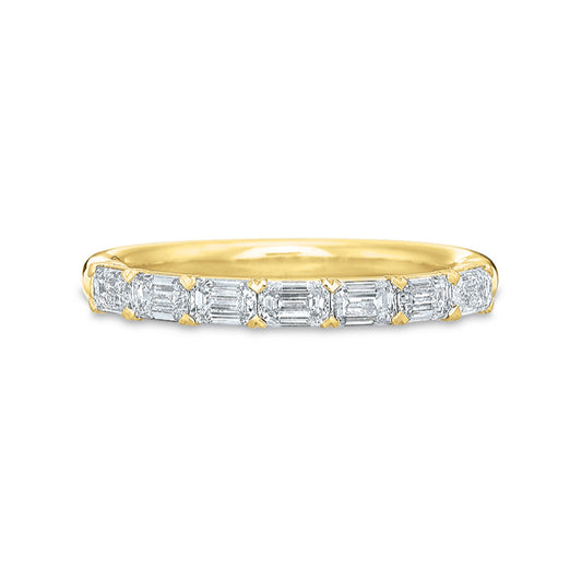 14K Yellow Gold Emerald Cut Diamond Band
