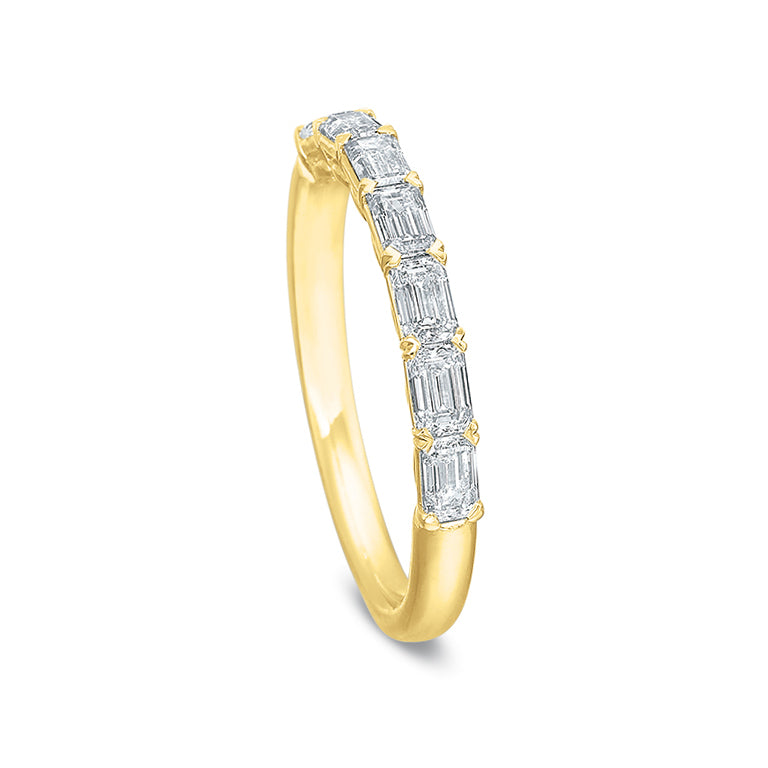 14K Yellow Gold Emerald Cut Diamond Band