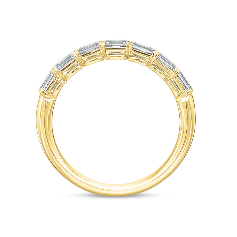 14K Yellow Gold Emerald Cut Diamond Band