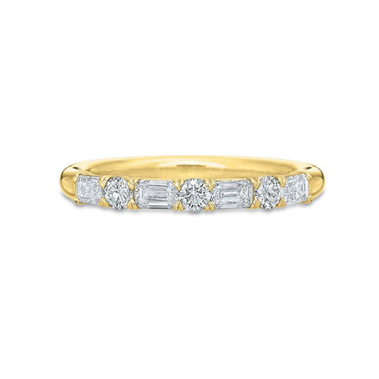 18K Yellow Gold 0.62CT Diamond Shapes Band