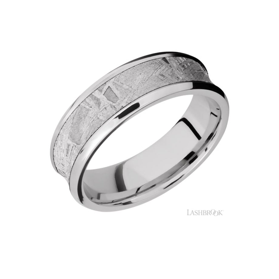 Lashbrook Designs Cobalt Chrome Meteorite Wedding Band