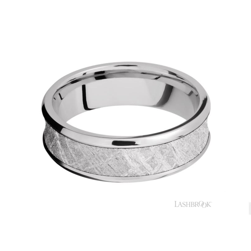 Lashbrook Designs Cobalt Chrome Meteorite Wedding Band