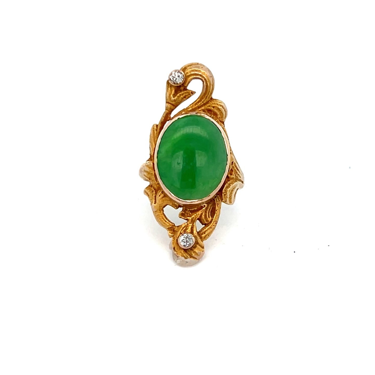 Estate Collection Vintage Jade & Diamond Ring