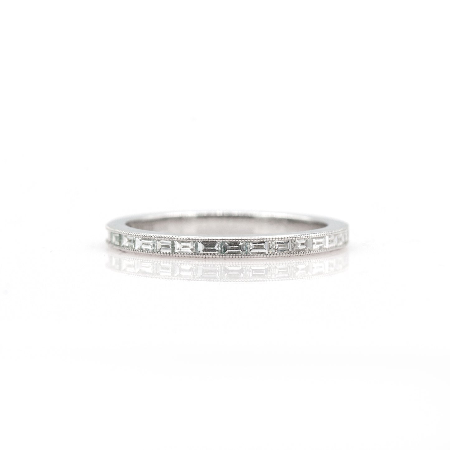 14k White Gold Diamond Stackable Band