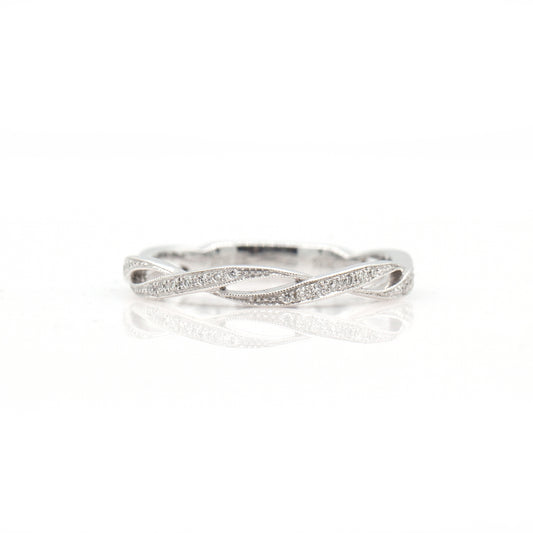 14k White Gold Diamond Band