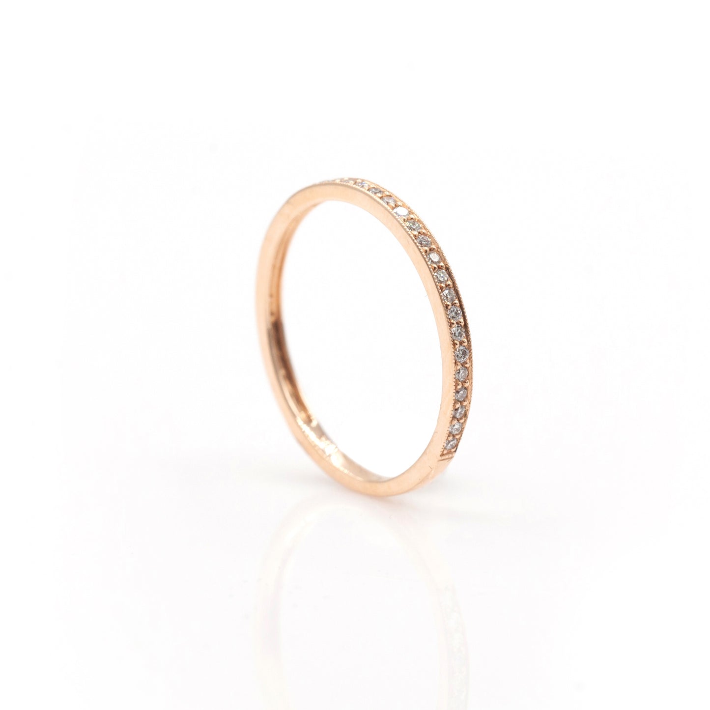 14K Rose Gold .17 Ct Diamond Stackable Band