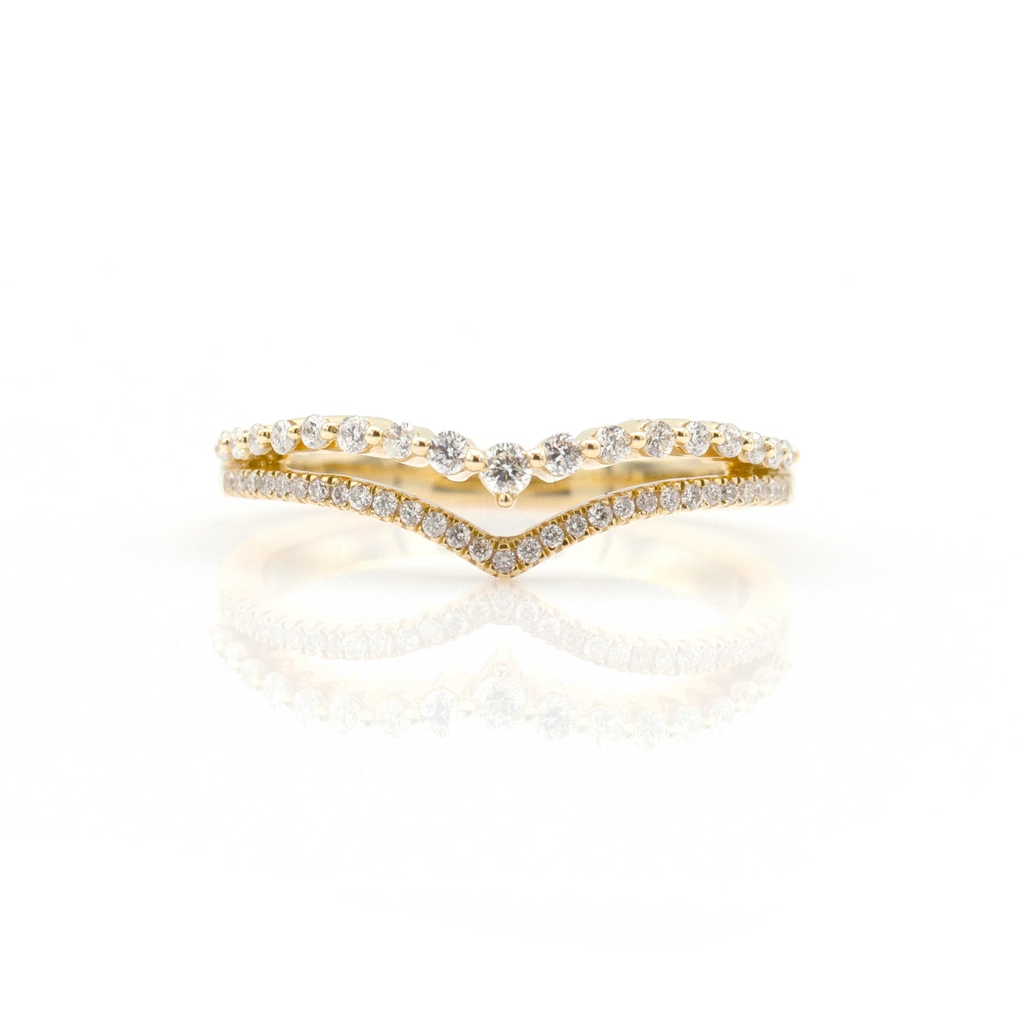 14K Yellow Gold Diamond Contour Ring