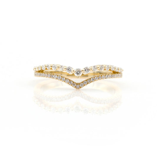 14K Yellow Gold Diamond Contour Ring