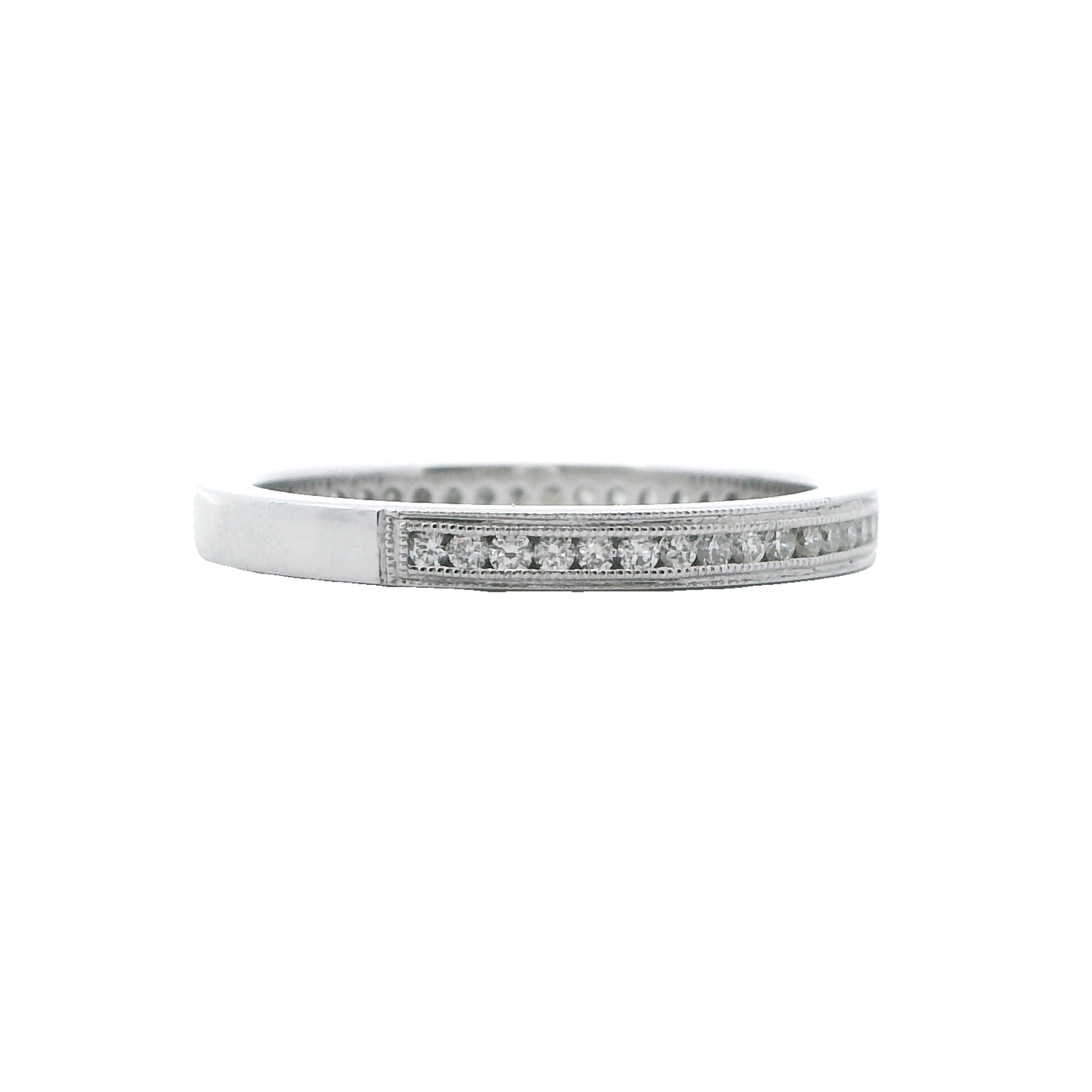 14k White Gold Diamond Stackable Band