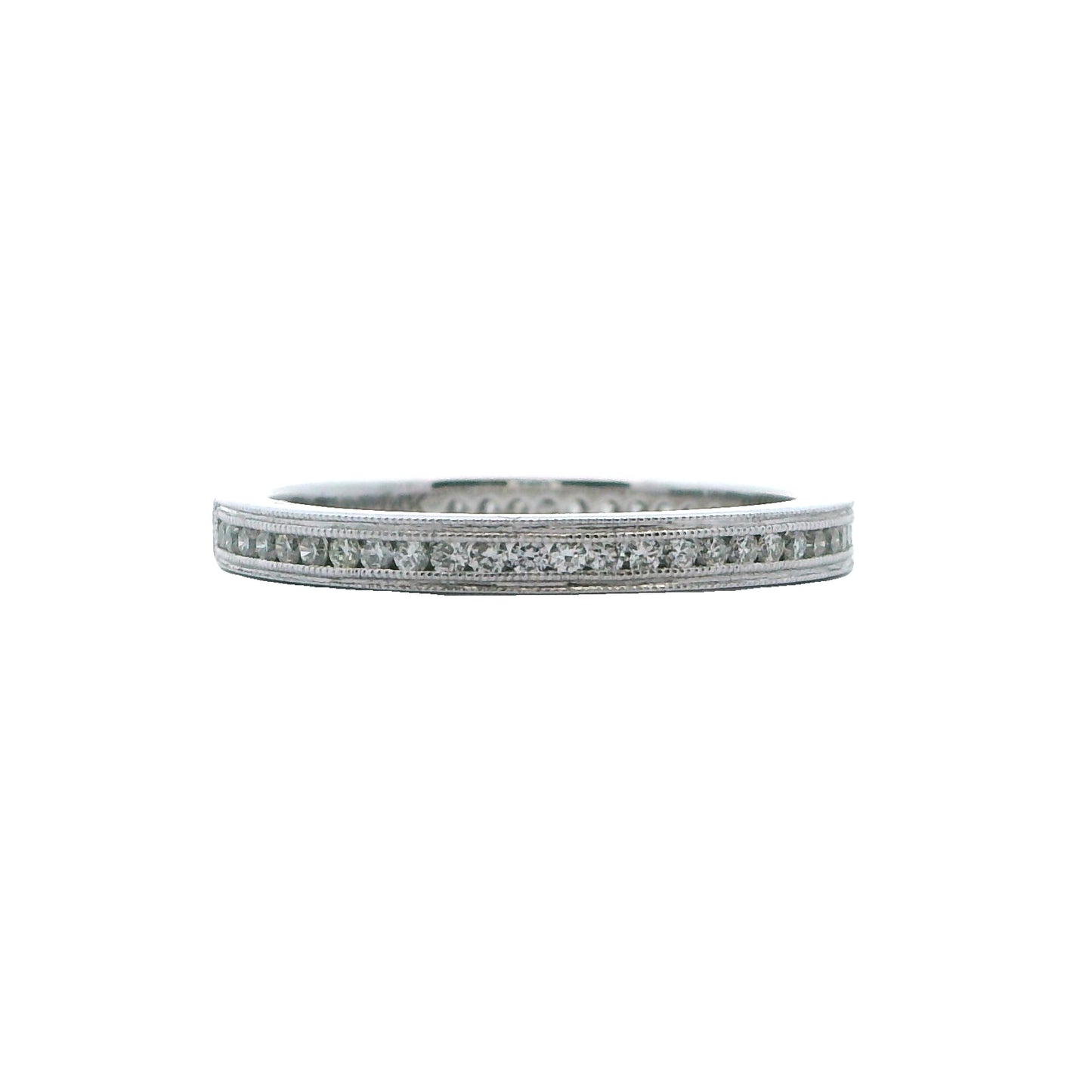 14k White Gold Diamond Stackable Band