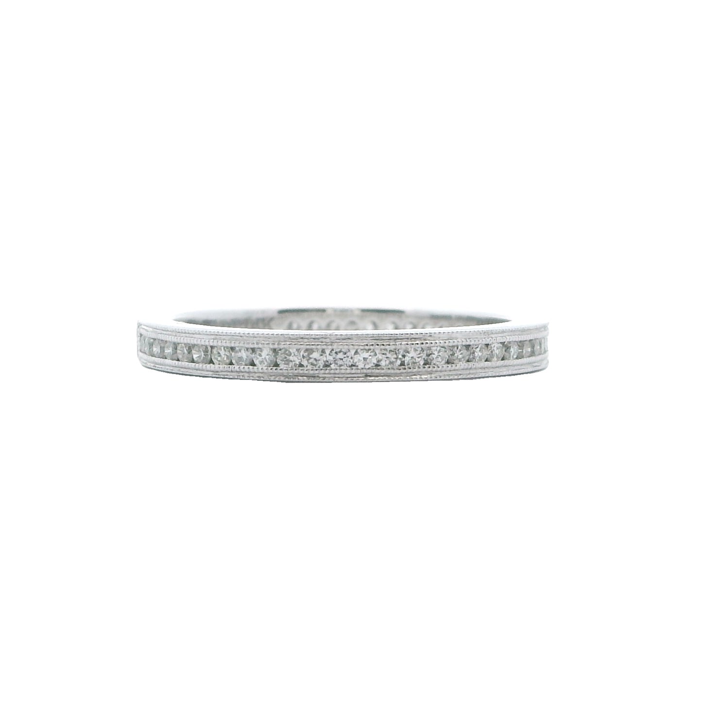 14k White Gold Diamond Stackable Band