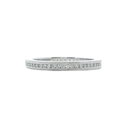14k White Gold Diamond Stackable Band