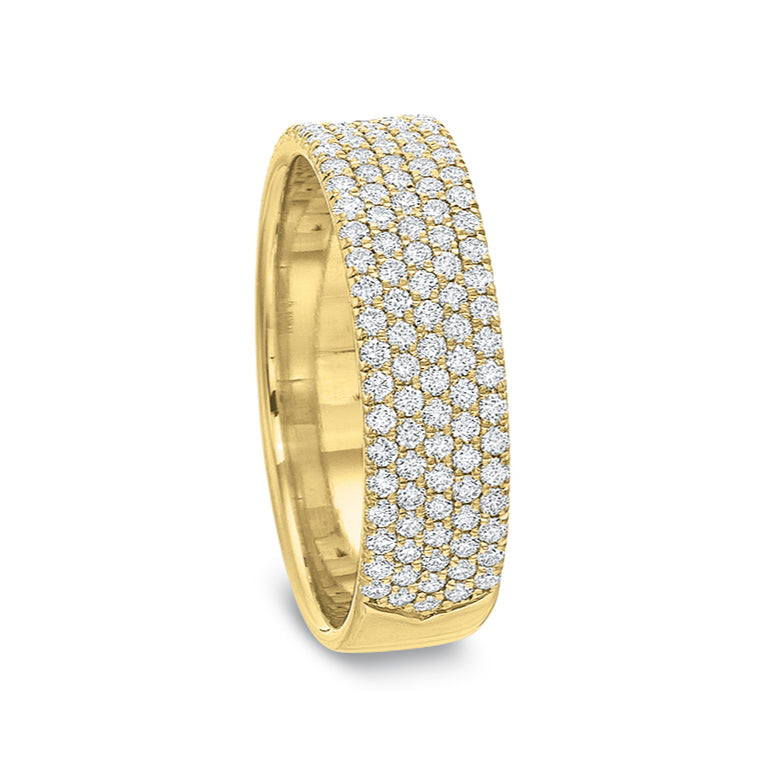 14K Yellow Gold Diamond Pave Band