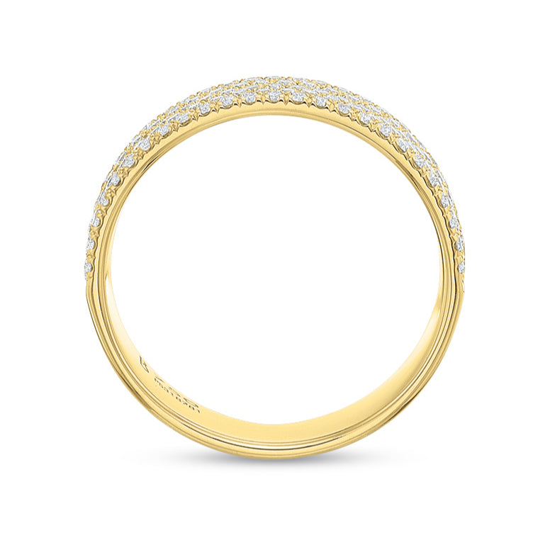 14K Yellow Gold Diamond Pave Band